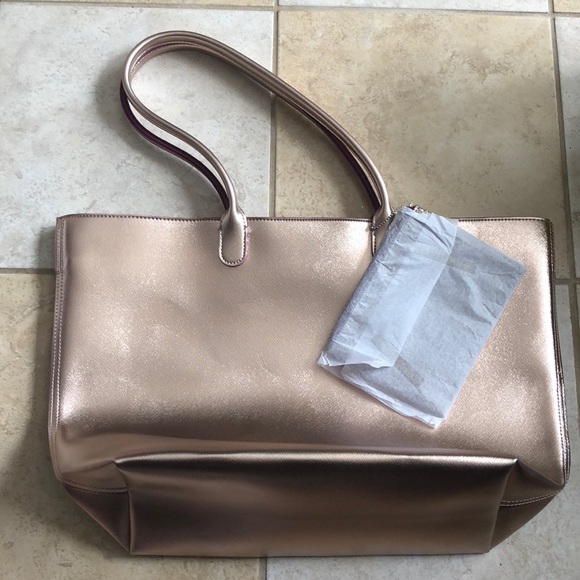 Bath & Body Works Handbags - BATH AND BODY WORKS Rose Gold Tote & Pouch